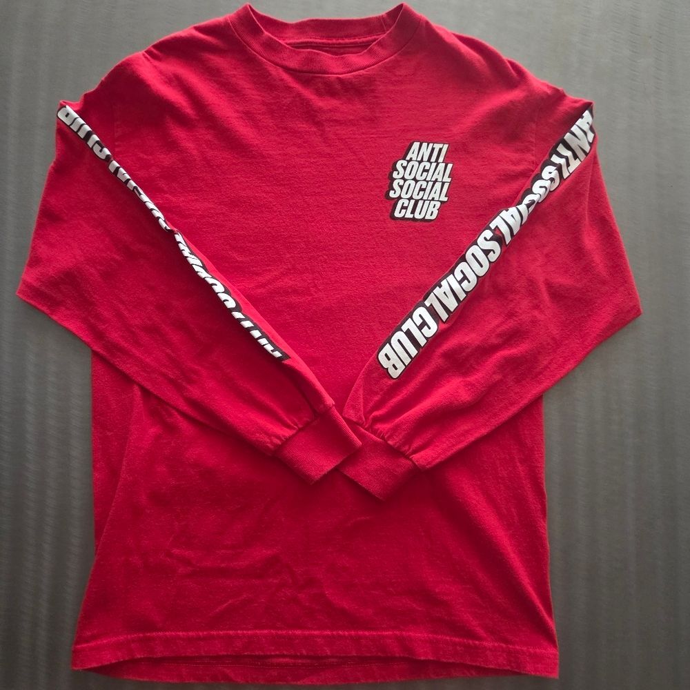 Anti Social Social Club ASSC Red Logo Sleeve Graphic Long Sleeve Tee Medium